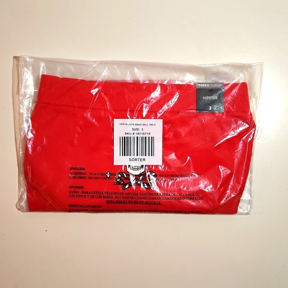 ❤️NWT VINTAGE TORRID PANTY - CANDY CANE SKULL SANTA CHRISTMAS HOLIDAY PLUS SIZE - Picture 4 of 11